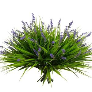 lot 20302 image: alyptus Artificial Plants Outdoor Fake Monkey Grass with Flowers for Pot UV Resistant Plant Decor for Window Garden Patio Hanging Planter Pathway Front Porch (Grass with Flowers)