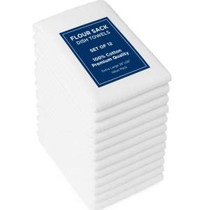 lot 20306 image: ROYALE LINENS Flour Sack Towels �� 12 Pack 28x28 Inch White Kitchen Dish Towels �� 100% Cotton Tea Towels for Bread Proofing, Cheese Straining, Baking, Cleaning, Drying, Embroidery, Multipurpose Use
