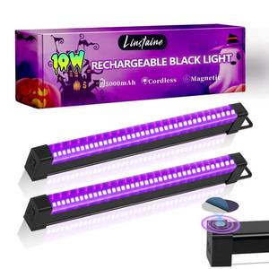 lot 20325 image: 2 Pack Rechargeable Black Light Bar, 5000mAh Large Capacity Battery Powered