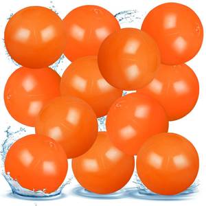 lot 20333 image: 4 Pack 8 Inch Solid Orange Inflatable Beach Balls, Bulk Pool Toys for Kids