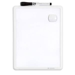 lot 20335 image: U Brands Contempo Magnetic Small Whiteboard, 8.5 x 11, White Modern Frame, Mini White Board for Students, Fridge and Locker Dry Erase Board, Includes Marker & Magnet (Damaged, Bent)