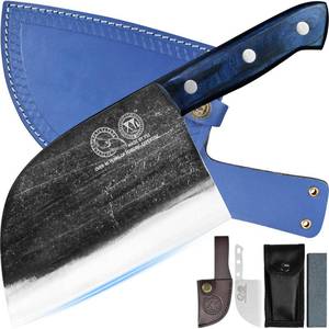 lot 20339 image: XYJ Serbian-Style Chefs Knife with Sheath, 6.7 Heavy-Duty Meat Cleaver