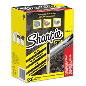 lot 20341 image: Sharpie Industrial Permanent Markers, Fine Tip, Black, 18 Count (18 Only)