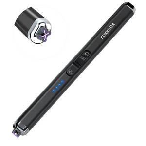 lot 20399 image: FUKKUDA Upgraded Dual Arc Electric Candle Lighter - USB Rechargeable, Windproof Flameless, Ideal Christmas Stocking Stuffer for Candles, Camping (Obsidian Black)