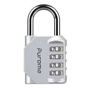 lot 20407 image: Puroma 1 Pack Combination Lock Locker 4 Digits Combo Padlock Gym Silver