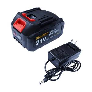 lot 20444 image: DNLBBO Mini Chainsaw Battery, 21v Lithium Battery - 4.0 Ah Battery with Electric Quantity Display, Include Charger Adapter, Suitable for Cordless Powe