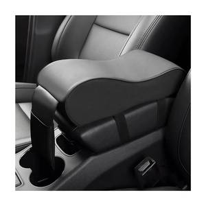 lot 20445 image: Yourkar Car Armrest Cushion, Soft Memory Foam Auto Armrest Pillow with Storage Bag, Leather Center Console Arm Rest Padded Cushion with Phone Holder, Universal Car Accessories (Black)