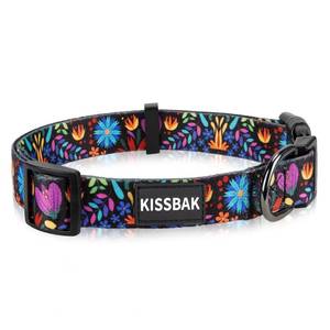 lot 20465 image: KISSBAK Dog Collar for Small Dogs - Cute Floral Girl Puppy Dog Collars