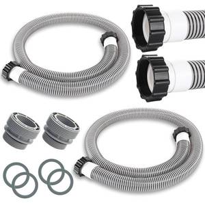 lot 20472 image: 2 Pack 2026 Upgrade EVA Pool Hose with 40mm Hose to 1 12 Inch InletOutlet Adapter Conversions for Above Ground Pools 6ft Long Swimming Pools Replacement Filter Hoses for Pool Pumps (Black)
