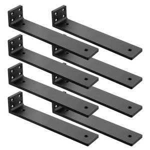 lot 20478 image: Floating Shelf Brackets 10 inch, Heavy Duty Wall Shelf Bracket 8 Pack for Shelves Support, Hidden Metal L Brackets with Mounting Hardware (15 Thick)