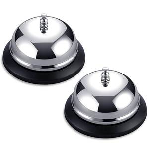lot 20486 image: JawDrow 2-Pack Call Bell, 3.3Inch Stainless Steel Service Bell