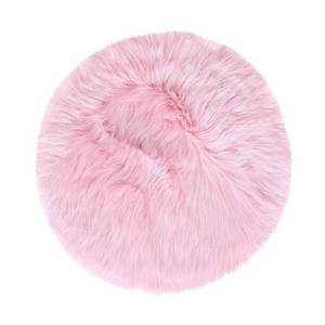 lot 20500 image: NINGDAN 12 inches Mini Faux Fur Sheepskin Rugs,Fluffy Living Room Carpet Mini Small Size,for Photographing Background of Jewellery,Locker Accessories for Girls,Locker Rug (1 Pcs Round Pink)