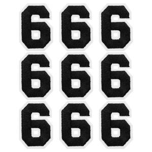 lot 200058 image: MECCANIXITY Iron on Number Patches 2 Number 6 Iron on Embroidered Patch Sew on Letter Stickers Applique for Repairing Clothing Jeans Shoes Hats DIY(Black, Pack of 9)