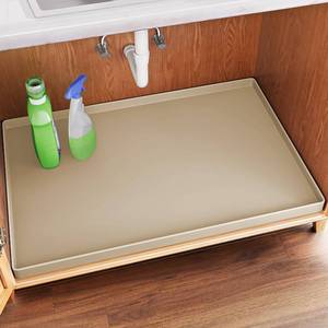 lot 5464 image: FLATO Waterproof Under Sink Mat, 34 x 22, Beige