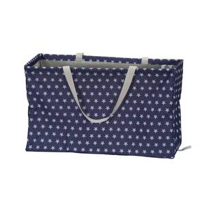 lot 7525 image: Household Essentials Canvas Utility Tote Blue Stars 22W