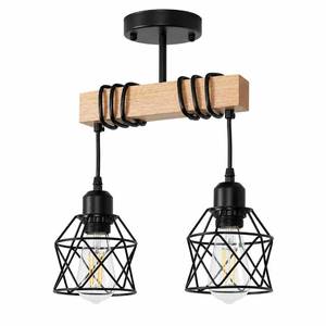 lot 7528 image: Vivihobb 2-Light Farmhouse Semi Flush Mount Ceiling Fixture
