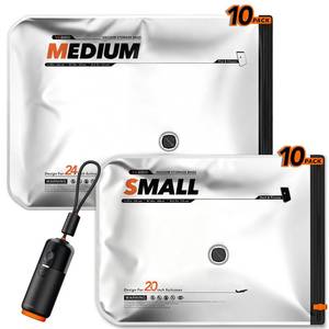 lot 7530 image: Vacbird Compression Bags with Rechargeable Pump, 20-Pack