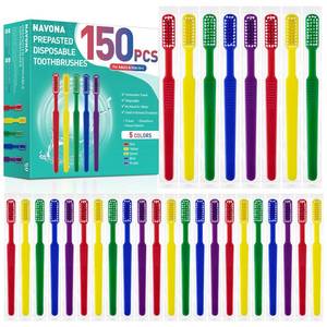 lot 7537 image: Navona Prepasted Disposable Toothbrushes, 150-Piece Bulk
