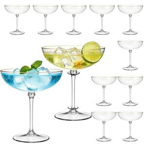 lot 7587 image: SDBALLBZ Plastic Coupe Glasses 9oz Clear 12-Piece Set