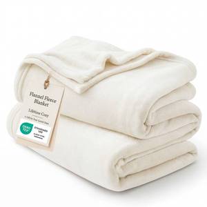 lot 7595 image: Bedsure Fleece Blanket King Size Cream 108x90