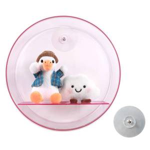 lot 7600 image: iobiotio Round Floating Shelf, 8 Inch Pink