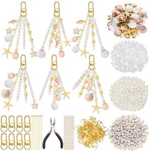 lot 8003 image: Cunno 776 Pc Seashell Charm Keychain Making Kit