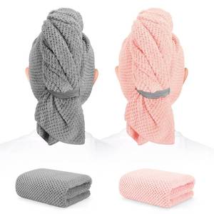 lot 8008 image: BEoffer Microfiber Hair Towel XL 41 x 24 2-Pack