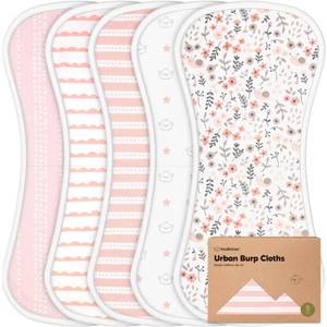 lot 8020 image: KeaBabies Organic Burp Cloths 5-Pack