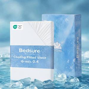 lot 8029 image: Bedsure Cooling Fitted Sheet King Size White