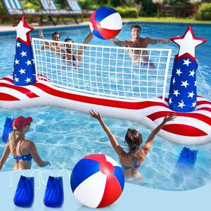 lot 8044 image: TURNMEON Inflatable Pool Volleyball Net Set