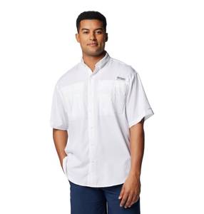 lot 8093 image: Columbia Tamiami II Short Sleeve Fishing Shirt, White, Large