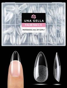 lot 8095 image: UNA GELLA Almond Nail Tips Medium 216pcs Gel Press On