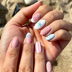 lot 8096 image: SYPAFG Press On Nails Short Oval French Tip 24pc