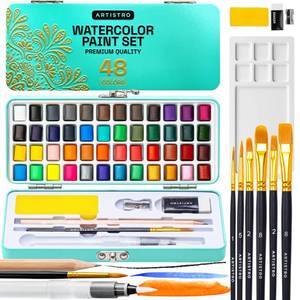 lot 8102 image: Artistro Watercolor Paint Set with Palette and Brush Pens