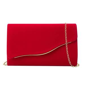 lot 8113 image: CurvChic Faux Suede Clutch Purse Red