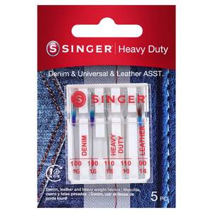 lot 8122 image: Singer Heavy Duty Needles 9014 10016 11018 5-Count