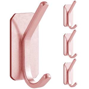 lot 8130 image: Paoli Heavy Duty Adhesive Wall Hooks 30 lb Rose Gold 4 Pack