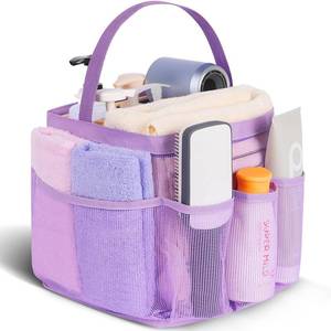 lot 8132 image: EUDELE Mesh Shower Caddy with 9-Pocket Design, Purple