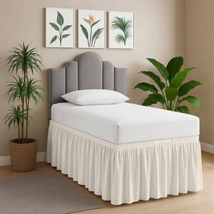 lot 8144 image: MD Home Decor Twin XL Bed Skirt, Navy Blue Microfiber