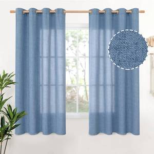 lot 8356 image: YoungsTex Linen Curtain Panels 52 x 63 Inch Set