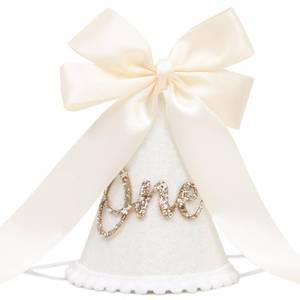 lot 8370 image: PATRDIO Boho Bow 1st Birthday Party Hat - Champagne Gold