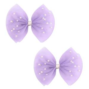 lot 8394 image: AMYDECOR Pearl Hair Bows Hair Clips 2-Piece Set