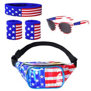 lot 8402 image: Vegove Patriotic Holographic Fanny Pack Kit USA Flag