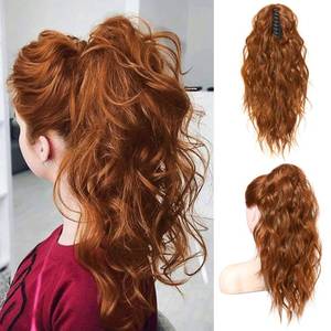 lot 8409 image: Flufymooz Ponytail Extension 18 Inch Wavy Claw Clip