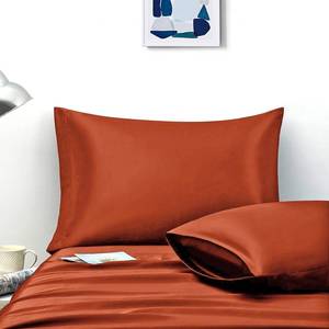 lot 8411 image: Ersmak Satin Pillowcase Queen Set of 2, Rust Orange