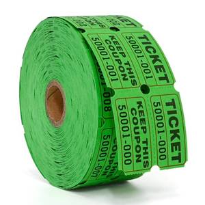 lot 8419 image: Green Raffle Tickets 2 x 2 Double Roll 1000 Pairs