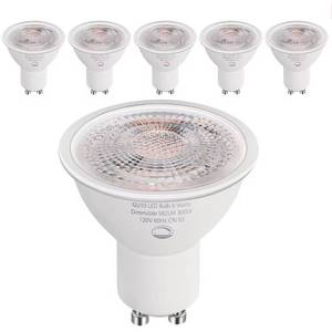 lot 8424 image: SETEN 6-Pack GU10 LED Bulbs Dimmable 6W 50W Equivalent