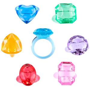 lot 8462 image: Niceup Plastic Gem Rings Bulk 150pc