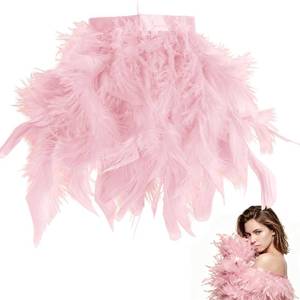 lot 8465 image: MAGJERO Pink Turkey Feather Trim Fringe, 1 Yard