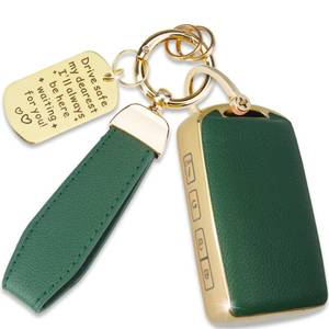 lot 8468 image: Quekine Soft TPU & Leather Key Fob Cover for Mazda